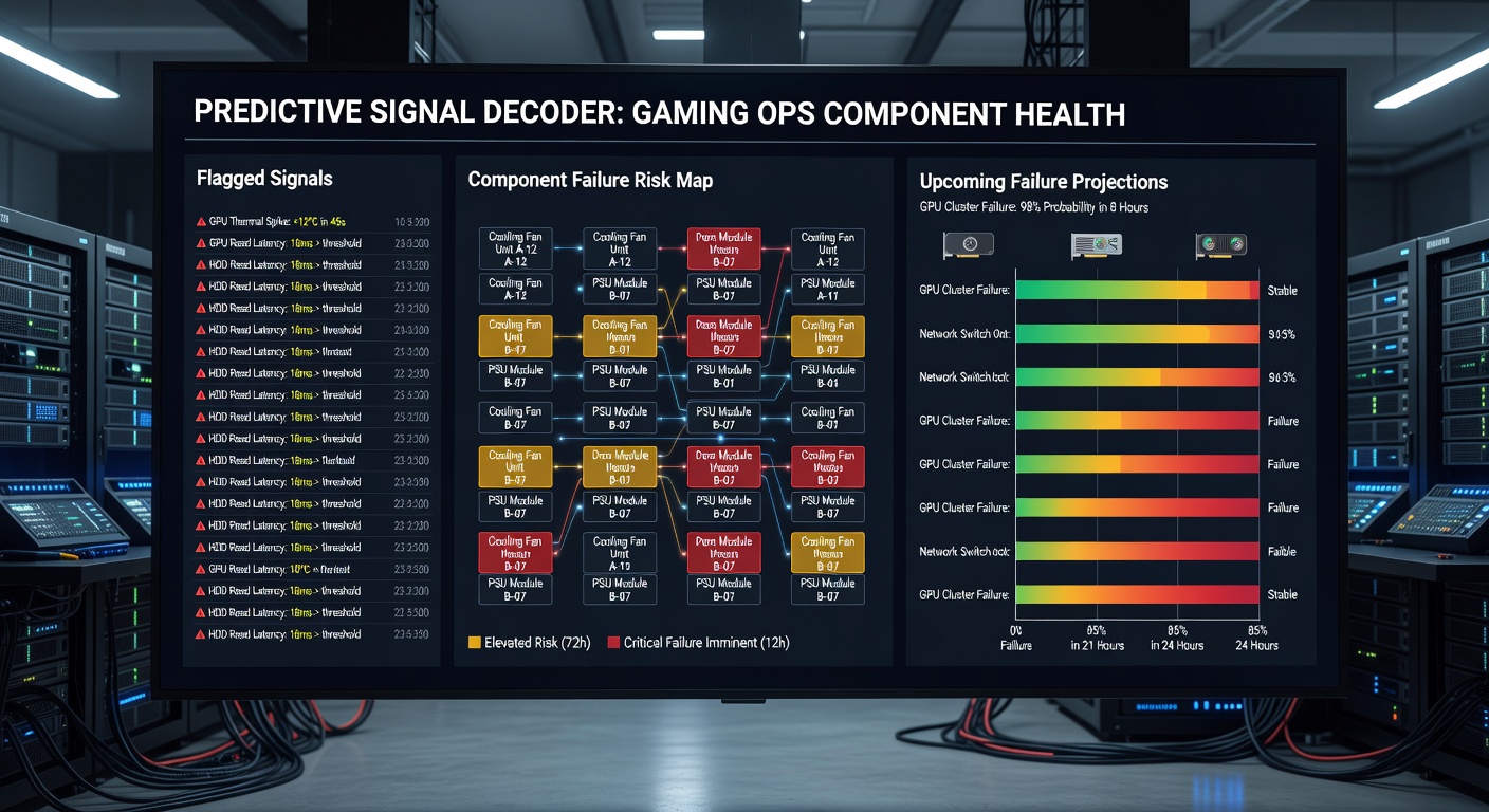 Dashboard met voorspellende analyses voor componentstoringen in een high-volume gamingoperatie