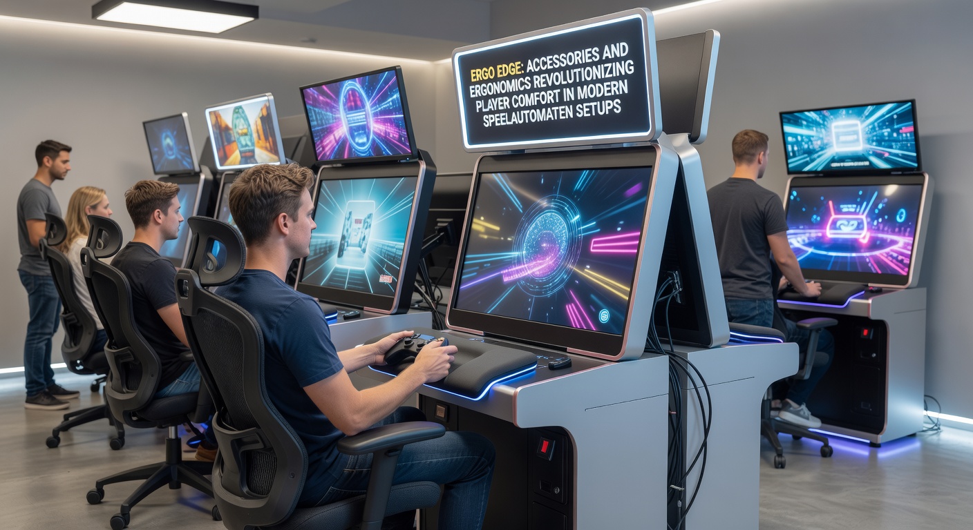 Close-up van Ergo Edge voetsteun en armleuning in actie, met een speler die comfortabel achter een speelautomaat zit tijdens een sessie