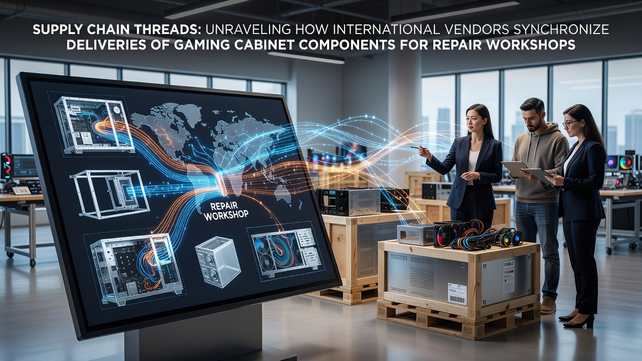 Internationale leveranciers coördineren componenten voor gaming kasten in reparatie workshops