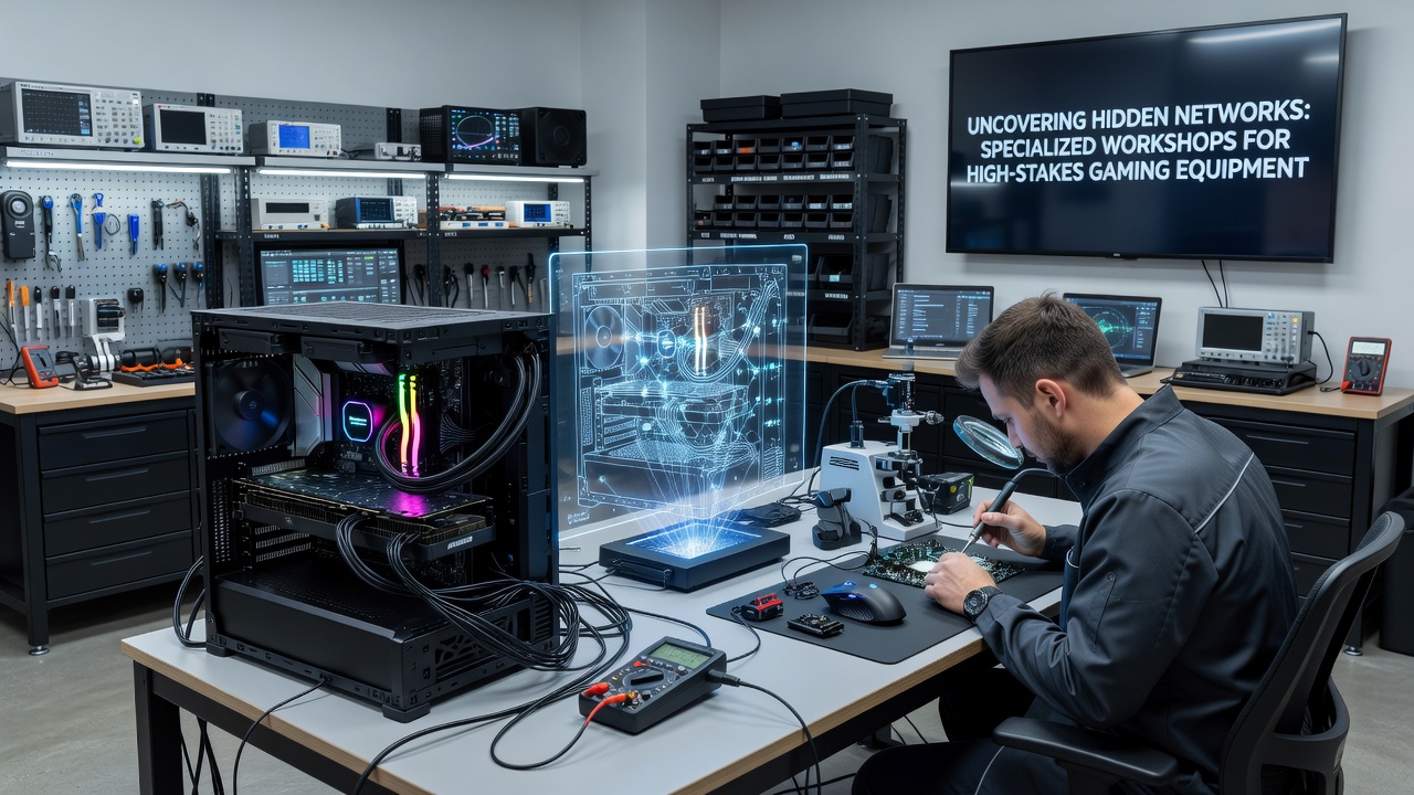 Wereldwijde netwerkkaart van werkplaatsen die high-stakes gaming apparatuur onderhouden